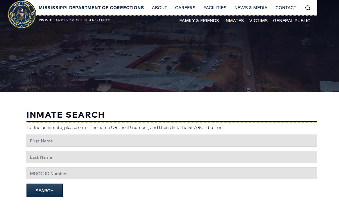 MDOC search fields for Prentiss County released state inmates